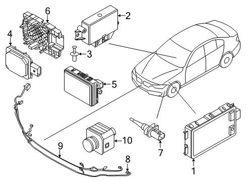 2025 BMW 228 xDrive Gran Coupe CONTROL UNIT ULTRASONIC SENS Diagram for 66205B39BC7