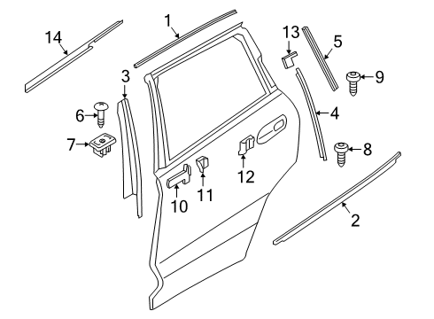 2022 BMW X5 M Outer Window Well Strip Do Diagram for 51355A8A277