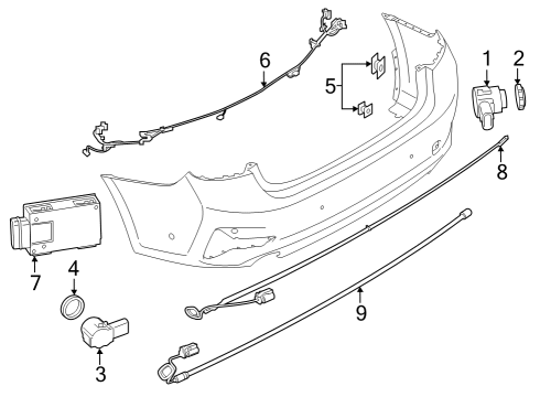 2021 BMW 330i Rear Bumper Set Of Cables Diagram for 61129435994
