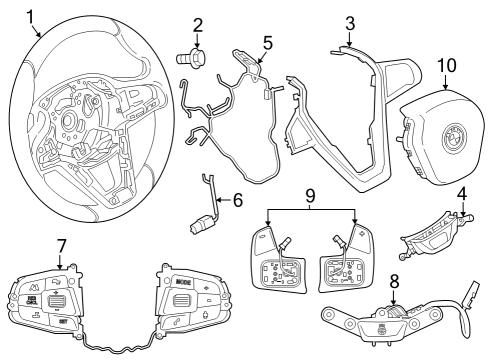 2024 BMW 430i Steering Wheel Decor Trim Cover Diagram for 32307950710