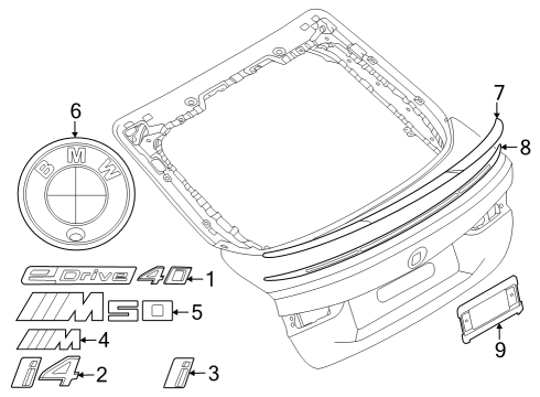 2025 BMW i4 EMBLEM SIDE PANEL Diagram for 51148088378