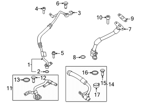 2021 BMW M8 EXHAUST TURBOCHARGER OIL RET Diagram for 11428089005