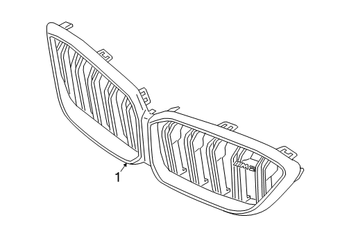 2021 BMW M2 GRILLE, FRONT, PAINTED Diagram for 51135A386B3