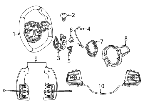 2025 BMW X3 Shroud, Switches & Levers, Steering Column Assembly, Steering Gear & Linkage, Steering Wheel & Trim Diagram 2