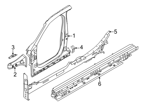 2025 BMW X2 BRACKET FOR GAS SPRING, RIGH Diagram for 41009634686