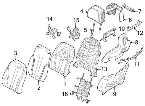 2023 BMW i7 Head Restraint Comfort Seat Diagram for 52105A44929