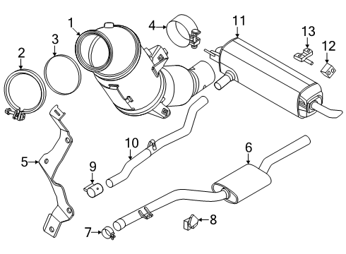 2025 BMW 530i xDrive RP CATALYTIC CONV.CLOSE TO T Diagram for 18325A17CA4