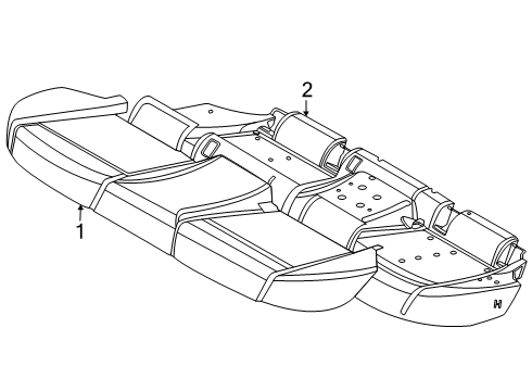 2025 BMW 550e xDrive Rear Seat Components Diagram 2