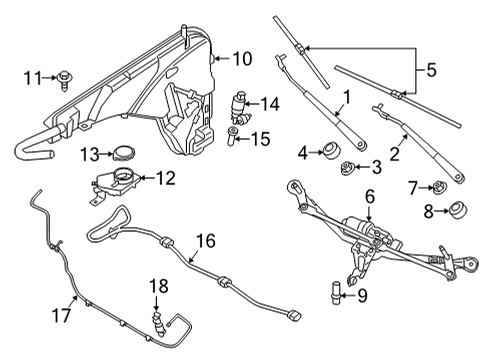 2022 BMW X6 M NOZZLE ARRAY WINDOW WASHING Diagram for 61667487715