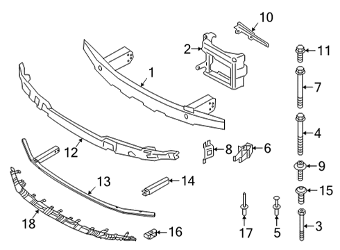 2022 BMW M440i MOUNT, BUMPER, FRONT, LOWER Diagram for 51118077277