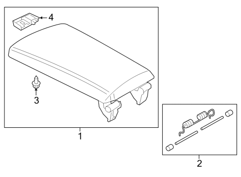 2025 BMW 430i Gran Coupe CENTER ARMREST LEATHER+CONTR Diagram for 51165A71181