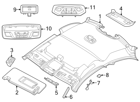 2025 BMW 230i xDrive HEADLINER Diagram for 51445A95611