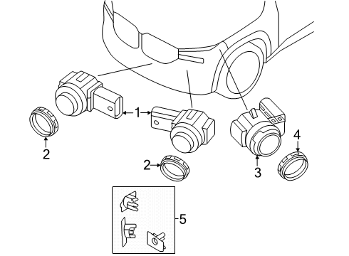 2025 BMW XM Electrical Components - Front Bumper Diagram 3