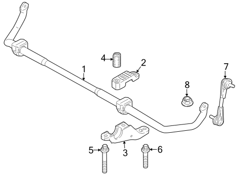 2024 BMW 750e xDrive ANTI-ROLL BAR WITH RUBBER MO Diagram for 31356898747
