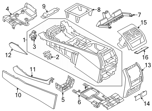 2025 BMW XM Center Console Diagram 2
