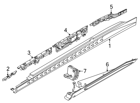 2025 BMW 530i xDrive RETAINING STRIP ROCKER PANEL Diagram for 51775A1C2C8