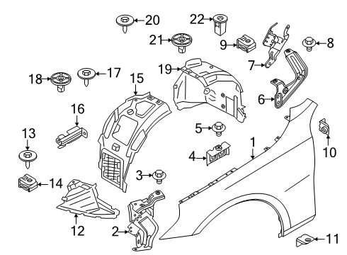 2025 BMW 550e xDrive WHEEL ARCH COVER REAR SECT.R Diagram for 51719850640