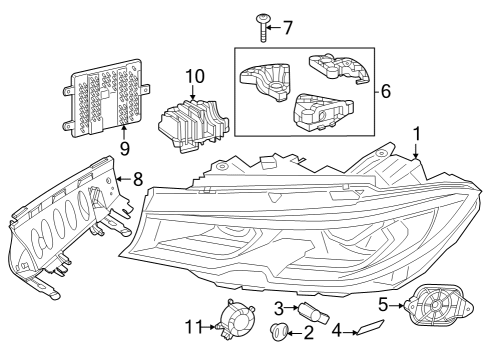 2024 BMW M3 HEADLIGHT BMW LASERLIGHT LEF Diagram for 63117885841