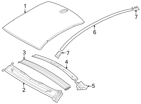2023 BMW 230i ROOF OUTER SKIN CFRP Diagram for 51008085370