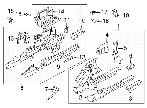 2025 BMW M440i xDrive Rear Floor & Rails Diagram 4