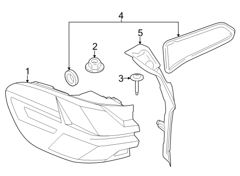 2025 BMW X5 TAIL LIGHT LED SIDE PANEL RI Diagram for 63215A11EC6