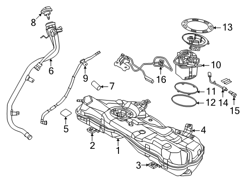 2025 BMW 550e xDrive TANK CAP Diagram for 16115A026E0