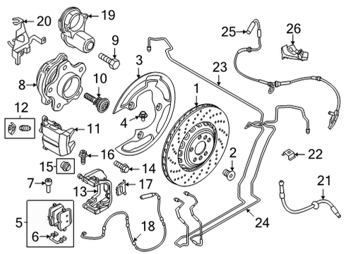 2025 BMW X5 M Calliper Carrier Left Diagram for 34209504117