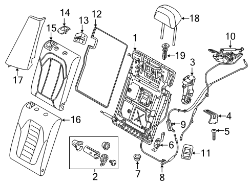 2022 BMW X4 M HEAD RESTRAINT, LEATHER, REA Diagram for 52205A40833