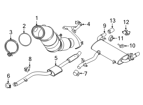 2022 BMW X3 M Rear Muffler With Exhaust Flap Diagram for 18309846288