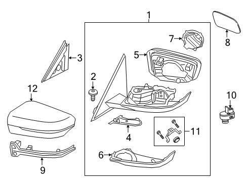 2024 BMW 330e xDrive EXTERIOR MIRROR, HEATED, RIG Diagram for 51165B4B412