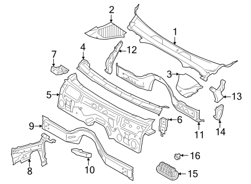 2025 BMW i4 SUPPORTING STRUT, FRONT WALL Diagram for 41009879928