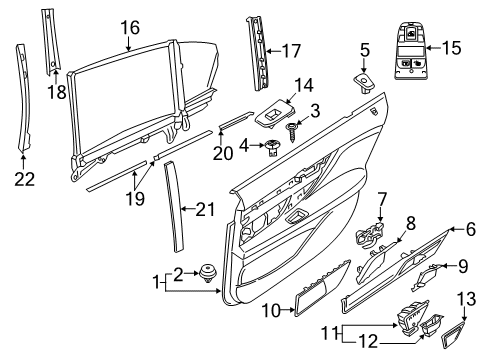 2022 BMW 740i DRIVE, WINDOW LIFTER, REAR L Diagram for 61355A53097