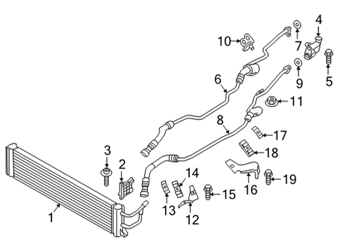 2021 BMW M8 Transmission Oil Cooler Line Diagram for 17229504800