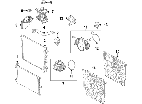 2021 BMW M760i xDrive LINE COOLANT PUMP-COOLER Diagram for 17127934394