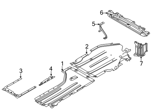 2022 BMW X6 M UNDERBODY PANELING, REAR Diagram for 51758070788