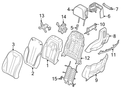 2024 BMW 740i Head Restraint Comfort Seat Diagram for 52105A349D2