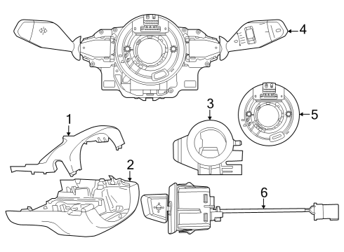 2022 BMW iX Switch Unit Steering Column Diagram for 61315A31C12