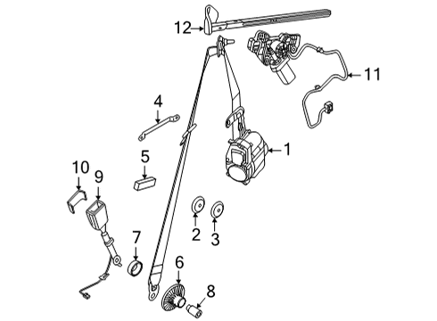 2021 BMW 430i UPPER BELT STRAP REMA ON FRO Diagram for 72119476271
