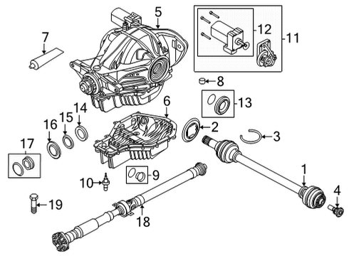 2023 BMW X5 OUTPUT SHAFT, REAR LEFT Diagram for 33207847409