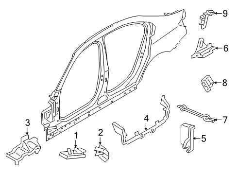 2024 BMW 330e xDrive MOLDED PART COLUMN C, EXTERI Diagram for 41008074979