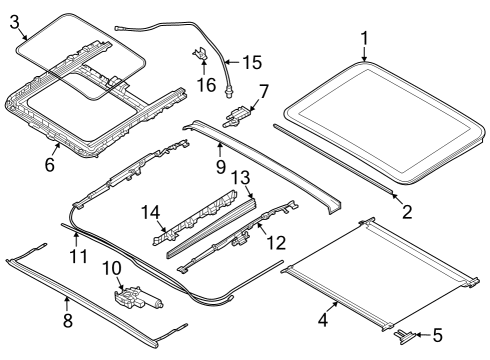 2022 BMW 230i ROLLER BLIND, SLIDING ROOF Diagram for 54109853285