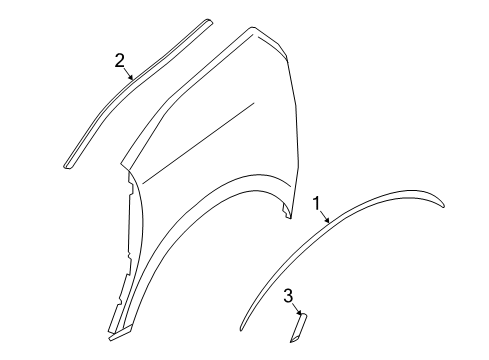 2021 BMW i3 WHEEL ARCH TRIM PRIMED RIGHT Diagram for 51137484580