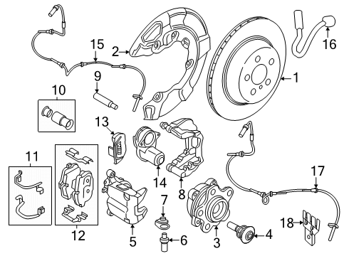 2025 BMW M5 BRAKE CALLIPER HOUSING, GOLD Diagram for 34207889038