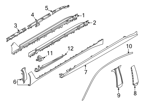 2025 BMW i4 Side Frame Right Finisher Diagram for 51337482986