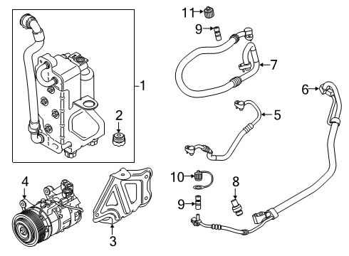 2023 BMW X4 Pressure Hose Assembly Compressor Diagram for 64539476310