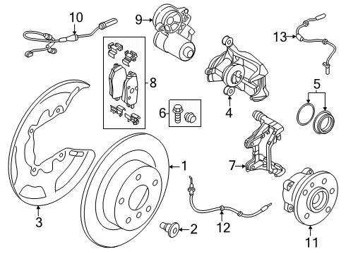 2025 BMW 228 xDrive Gran Coupe WHEELSPEED SENSOR, REAR Diagram for 34526891295