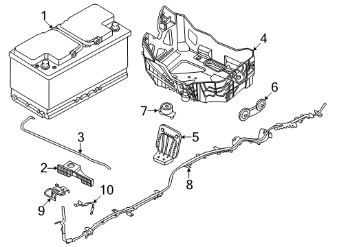 2024 BMW 530i xDrive BATTERY CABLE, NEGATIVE, IBS Diagram for 61215B3E986