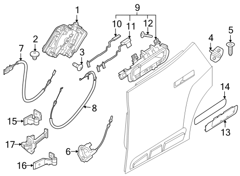 2022 BMW iX DOOR LOCK, REAR LEFT Diagram for 51225A258D5
