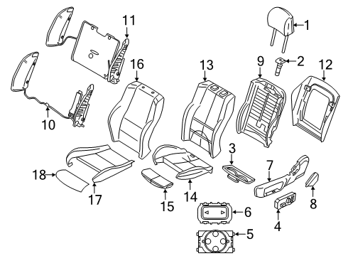 2021 BMW X4 Leather Cover Sport Backrest Diagram for 52108079515