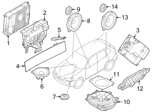2022 BMW iX Mid-Range Loudspeaker Diagram for 65139442521